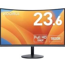 KOORUI 모니터 24 인치 곡선 모니터 1080P 곡면 모니터 VA 비광택1800R 곡면 75HZVGAHDMIsRGB기울기 조정 곡선 게이밍 모니터 PS4PS5XboxPCMacAV 대응 24N5C