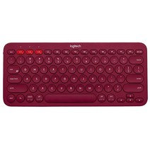 로지텍 무선키보드 K380 + 키스킨, Red, 텐키리스