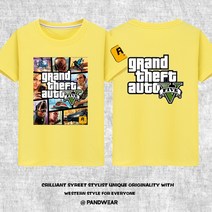 반팔 위세를 부리다 게임 GTA 주변 티셔츠 5여름 라운드넥 순 면 1697050313