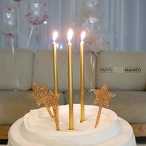예쁜 생일초 케익초 골드 실버 핑크 로즈골드 데코캔들 이벤트초 케이크초 메탈릭 파티초 케익장식 파티마니또