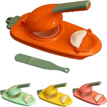 2-in-1 만두 제조기 기계 자동 보도 만두 래퍼 금형 주방 액세서리 Jiaozi DIY 금형 가제트 도구를 누르면, 오렌지 레드, 1개