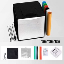 스튜디오 박스 포토부스 자연광조명 배경지거치대 30cm 12 인치 사진 스튜디오 조명 박스 조정 가능한 밝기, 01 30cm 3200-6000K, 한개옵션1