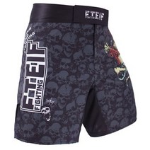 파이트쇼츠 무에타이 복싱 킥복싱 트렁크 바지 복싱복회색 해골 죽음의 싸움 휘트니스 반