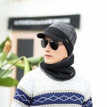 겨울 방한 스포츠 넥워머 목워머 목토시 넥게이터 멀티 보온BEST 베이스 니트모자 블랙 일체형니트챙모자, 건강한언니샵 본상품선택
