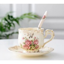 북유럽 스타일 도자기 커피잔 세트, 부용화 x 1세트