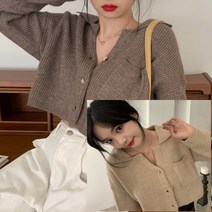 싱글 포켓 크롭 니트 가디건 골지 큐티 여성 숏 봄 가을 겨울 캐주얼 자켓형 루즈 오버 핏 두툼한 기본 10대 20대 학생 사무실 도톰한 두꺼운 레이어드 코디 룩 베이직 데일리