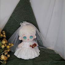 무속성솜인형 무속성인형 아이돌인형 수제 인형 옷 웨딩 드레스 베일 진주 목걸이 봉제 인형 복장 장난감 인형 액세서리 383, 3개, 20cm