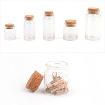픽시스톤 보관 코르크 유리병 중대형 1P 비즈케이스 네일스톤, 1개, 37x80mm