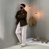 남자 오버 숏 크롭 반코트 피코트