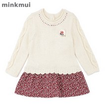 [밍크뮤] (유아) 자수 KNIT 원피스_37D1340202