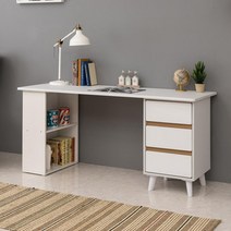 1600 중고등 일자책상 공부테이블 여아 스터디 남아 어린이 남자아이 서재, 화이트