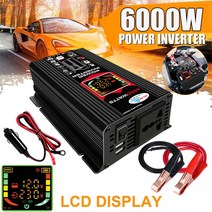 인버터 6000W 12V ~ 220V 110V 자동차 열 홈 수정 웨이브 변환기 USB 포트 지능형 LCD 디스플레이 전원, 02 Yellow 12V to 110V