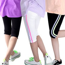 리틀소녀 여름신상 주니어 쥬니어 초등학생 옷 여아 여자 아이돌 걸그룹 소녀 7부 칠부 레깅스 쫄바지 면스판 아동 의류 바지 운동복 체육복 트레이닝세트 바지