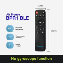 BT BPR1 BPR1S Plus BLE 5.0 에어 마우스 음성 원격 제어 2.4GHz 무선 원격 컨트롤러 안드로이드 TV 박스, BPR1 NO Gyro