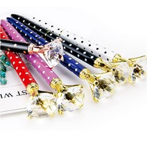 예쁜 볼펜 보석볼펜 선물용 큐빅볼펜, 1개, 블랙