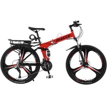 접이식 산악 자전거 성인 경량 기어 7단 속도 장착, 흰색스포크탑26인치21단