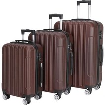 Karl home 칼 홈 러기지 3개 세트 하드 사이드 캐리어 스피너 휠 TSA 잠금 장치 휴대용 경량 ABS 출장용 - 다크 그린(20/24/28)