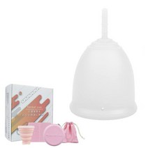 월경컵 생리컵 생리용품 월경컵 세정 출입하기 쉬운 누출 없는 부드러운 세척 소독 (표준 타입 L(세트) 화이트) 月経カップ 生理カップ 生理用品 月経カップ洗浄 出し入れやすい 漏れ