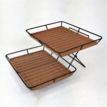 라탄 접이식 2단 트레이 카페 매장 베이커리 진열대, 본상품선택