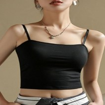 옷자락 [옷자락] 여자 캡내장 끈나시 크롭 워터밤 나시티