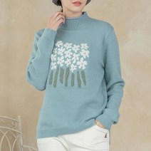 [디얼마미] 꽃송이 반목 니트 미시옷 빅사이즈 엄마옷 중년 여성 마담