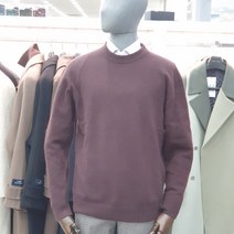 리버클래시 리버클래시 LIW51994-BR 브라운 라쿤 혼방 솔리드 라운드 니트T셔츠