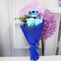 디즈니 릴로 스티치 만화 꽃 부케 플러시 인형 kawaii 스티치 졸업 꽃다발 장난감 발렌타인 birtdhay 웨딩 파티 선물, b