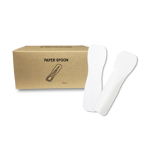 PAPER SPOON 종이스푼 아이스크림스푼 샐러드스푼 요거트스푼 접이식스푼 죽스푼, 500개입, 1팩