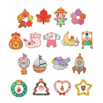 풍경 만들기 DIY 재료 튜브벨 세트 팬시 우드 키트 모빌 패키지 문 종 장식 봄 여름 가을 겨울 명절 꾸미기, 낙엽(스티커증정)