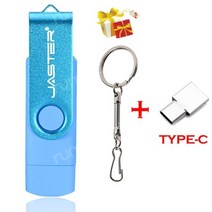 짱구usb 샌디스크usb 사용자 정의 로고 OTG 마이크로 USB 플래시 드라이브 64GB 스마트 폰 외장형 스토리지 키 체인 TYPE-C 펜 32GB 메모리 스틱 16GB, 64GB_Blue