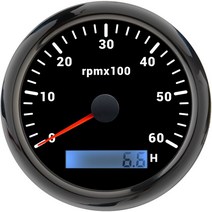 AD 85MM 타코미터 해양 보트 용 LCD 시간 측정기 RPM 게이지 0-3000 4000 미터 ch 센서 7 색 백라이트