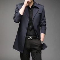 남자 트렌치 코트 바바리 롱 야상 봄 패션 영국 스타일 캐주얼 겉옷 펑크 자켓 윈드 브레이커