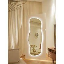 전신 물결거울 카페 특이한 모던 북유럽 비대칭 쇼룸, 65CMx170CM(카키리본라이트모델)