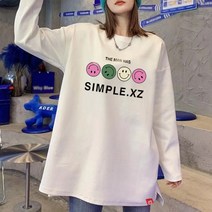 간절기 봄신상 FW 여성 오버핏 기모 롱 티셔츠 옆트임 루즈핏 박시 빅사이즈 롱티셔츠 DT-26