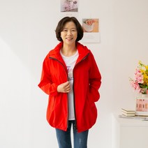엄마옷마미소 후드디자인점퍼 봄재킷 야상점퍼 하프 바람막이 사파리 빅사이즈 중년여성의류5060 할머니외투 단색잠바