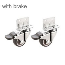 가구 이동 바퀴 만능 지렛대 슈퍼 뮤트 형 측면 장착 휠캐스터 베어링이있는 부목 휠 랩 방지 휠 침대 꽃 스탠드 나무 테이블 용, 1.5인치, 브레이크로