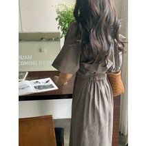 린넨 원피스 마 빅사이즈 롱 리넨 여성용 코튼 드레스 여성 셔링 칼라 신축성 하이 웨이스트 A 라인 미디 선드레스 여름