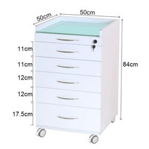 병원 서랍장 진료용 사이드 이동식 보관 수납장, 서랍장 화이트블루 2플레이트