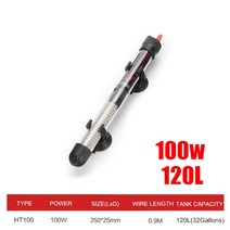 돼지꼬리히터 110v220v YUGE 조정 가능한 온도 조절기 히터 막대 25W 잠수 할 수족관 물고기 탱크 열, [03] 100W, [01] EU plug 220V, 03 100W_01 EU plug 220V