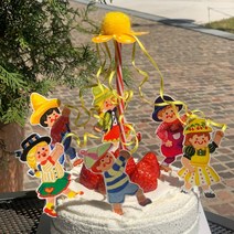 파티봉봉 키즈스토리 생일 돈병풍 아기 1000일 토퍼 기념 졸업토퍼만들기 태교여행 케이크, 핑크, 토퍼단독 (꽃봉:옐로우)