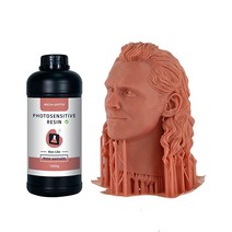 Rich-OPTO 물 세척 가능한 LCD 3D 프린터 수지 1000g 레드 왁스 같은 UV 경화 405nm 빠른 인쇄 속도 낮은 냄새 고정밀 광폴리머 그라인딩 로드, Red Wax-like