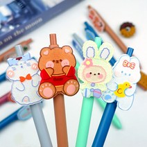 펄 토끼 특이한 캐릭터 필기감좋은 예쁜 볼펜, 펄주황오리
