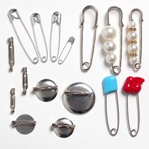 옷핀 브로치 삔침 진주옷핀 브로치핀 핀침, 30)중국산_볼판브로치19mm-(100개)