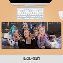 게이밍 장패드 롤 LOL 디자인 마우스 패드 79종 시리즈 리그 오브 레전드 장패드 3-4mm 두께, LOL-221, 800*300*3mm