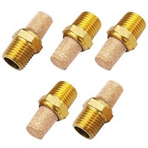 mxuteuk 5pcs Brass Pneumatic Muffler Filter Noise Silencer Hex Sintered Silencer Air Line Fitting 1