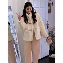 리얼양털코트 뽀글이 재킷 라운드 겨울 프리미엄 자켓