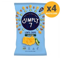 Simply 7 Lentil Chips Jalapeno 렌틸칩 113g, 4개