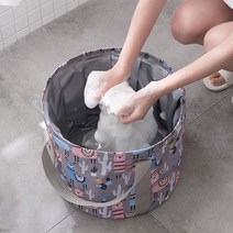 캠핑 휴대용 설거지통 다용도 접이식 바구니 족욕바구니 족욕통, 회색