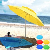 튼튼한 지름 240cm 초대형 2단 파라솔 6가지 색상, 일반 블루