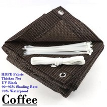 맞춤형 두꺼운 HDPE 차양 그물 정원 퍼걸러 태양 가리개 자외선 방지 그늘 패브릭 자동차 천막 야외 음영 항해 그늘막, Coffe+1.5x3m